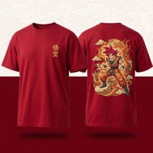 "Divine Flame" Super Saiyan God Ukiyo-e Crimson Tee