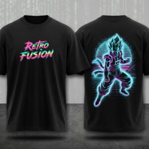 "Stardust Fusion" Retro Cyberpunk Neon Graphic Tee
