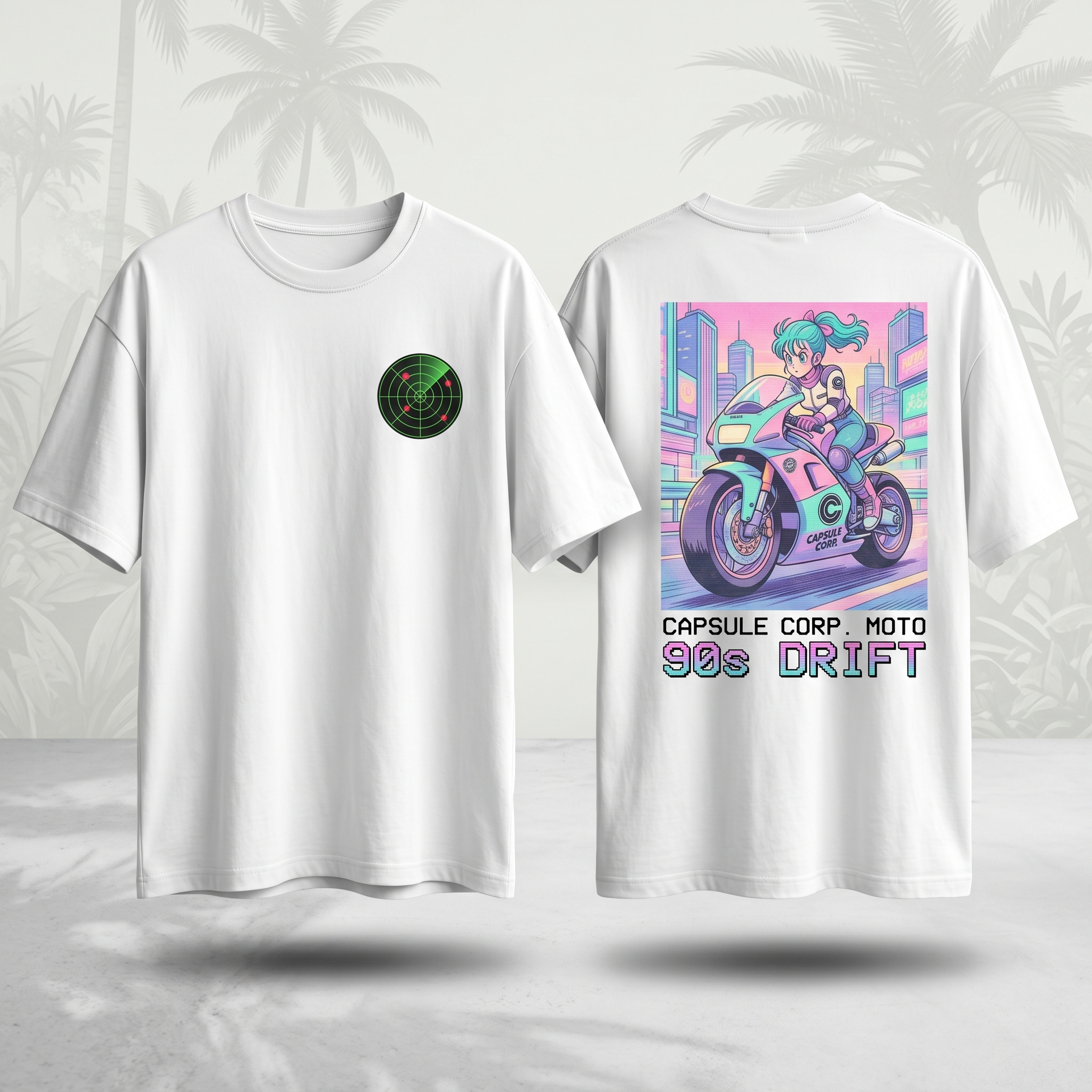 "Capsule Moto" 90s Cyberpunk Pastel Oversized Tee