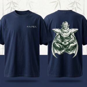 "Namekian Zen" Traditional Ink Brush Meditation Navy Tee