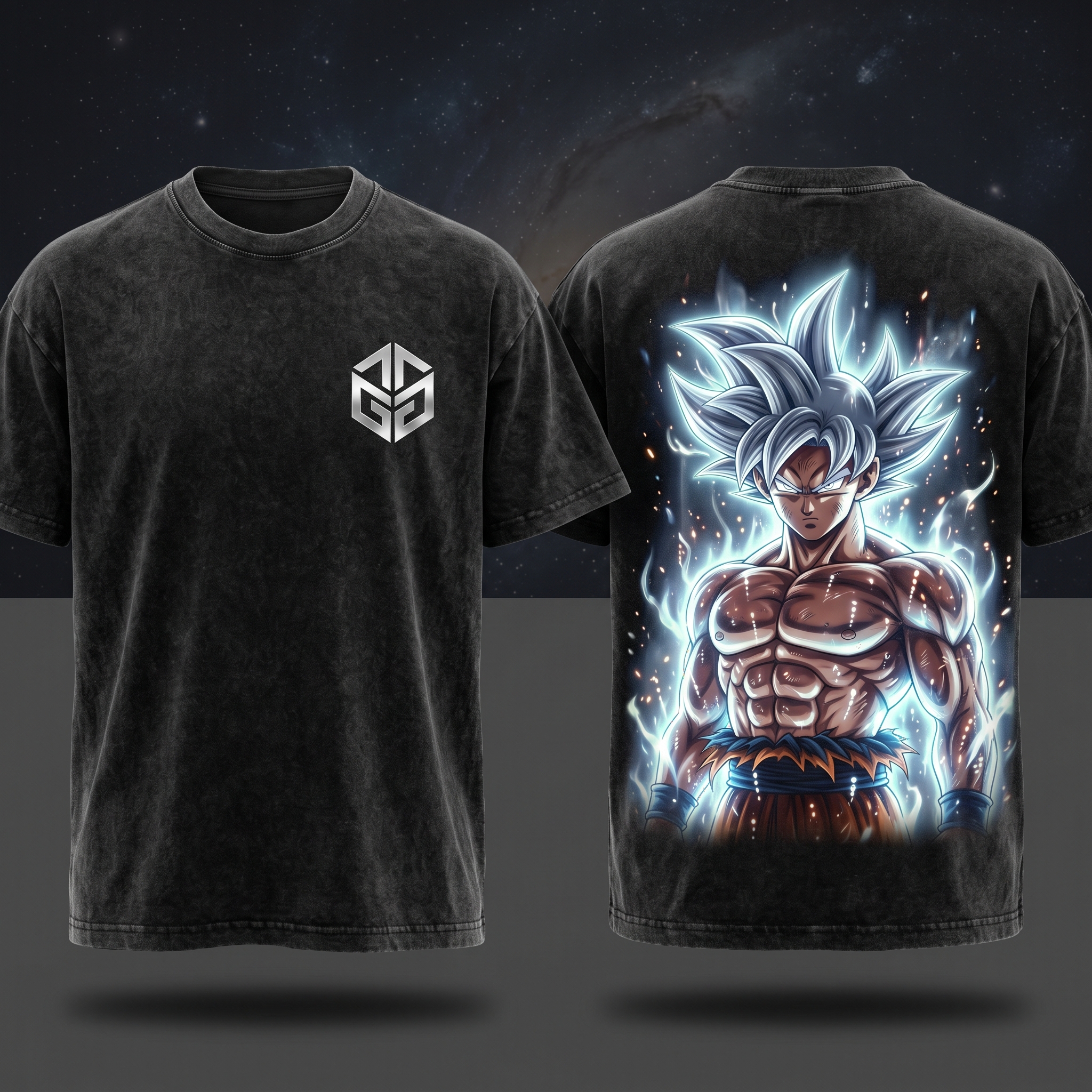 "Divine Aura" Mastered Instinct Silver Heavyweight Tee
