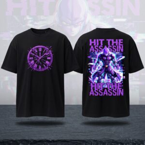 "Time Shatter" Cyberpunk Purple Glitch Art Tee