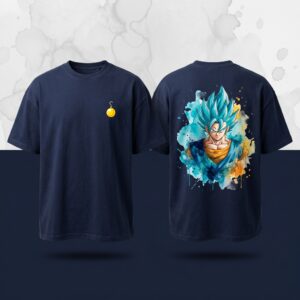 "Potara Fusion" Expressionist Watercolor Navy Tee