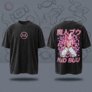 "Pure Malice" Distressed Pink Lightning Oversized Tee