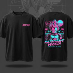 "Neon Saiyan" 80s Retrowave Heavyweight Tee