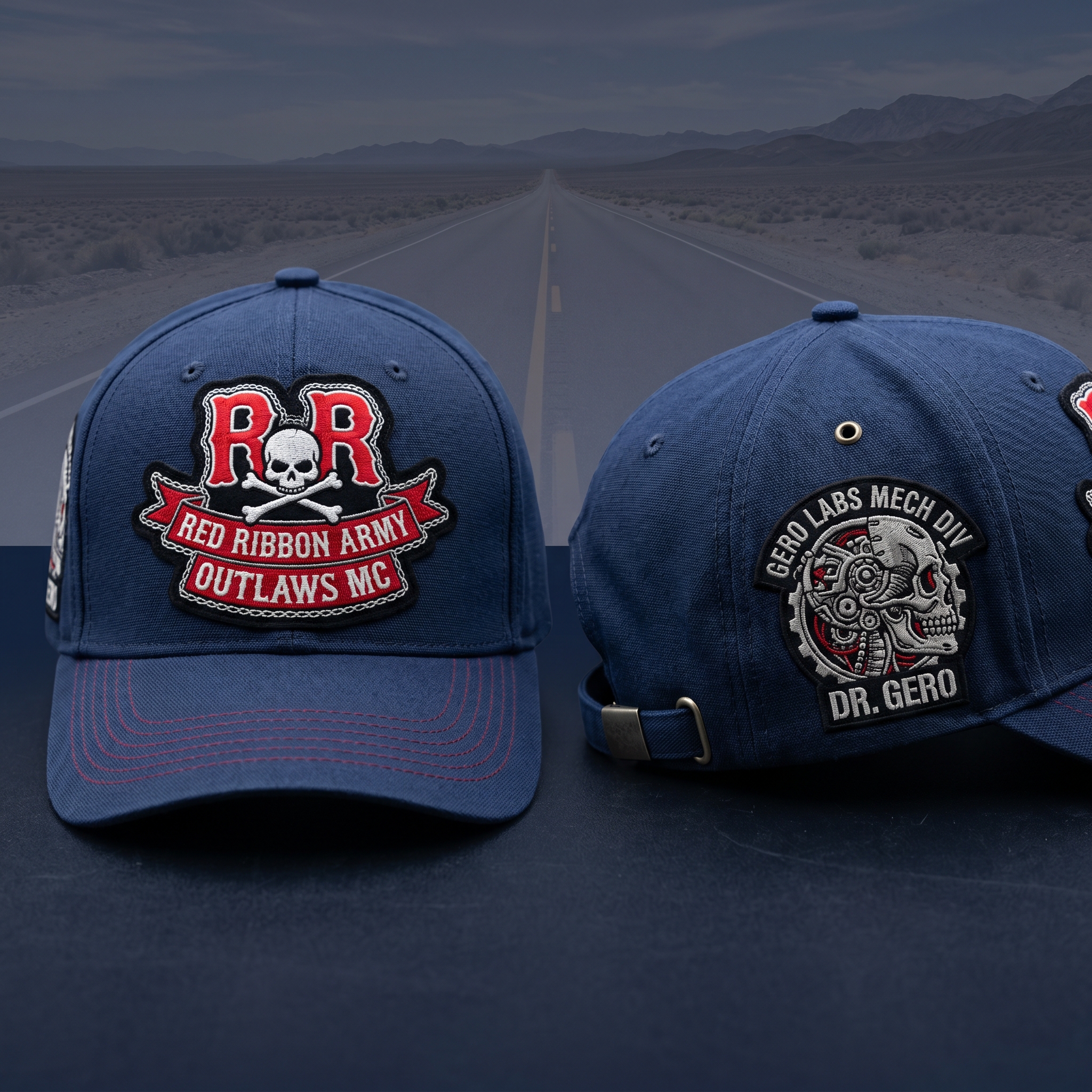 "Red Ribbon" Outlaw Biker Club Structured Cap