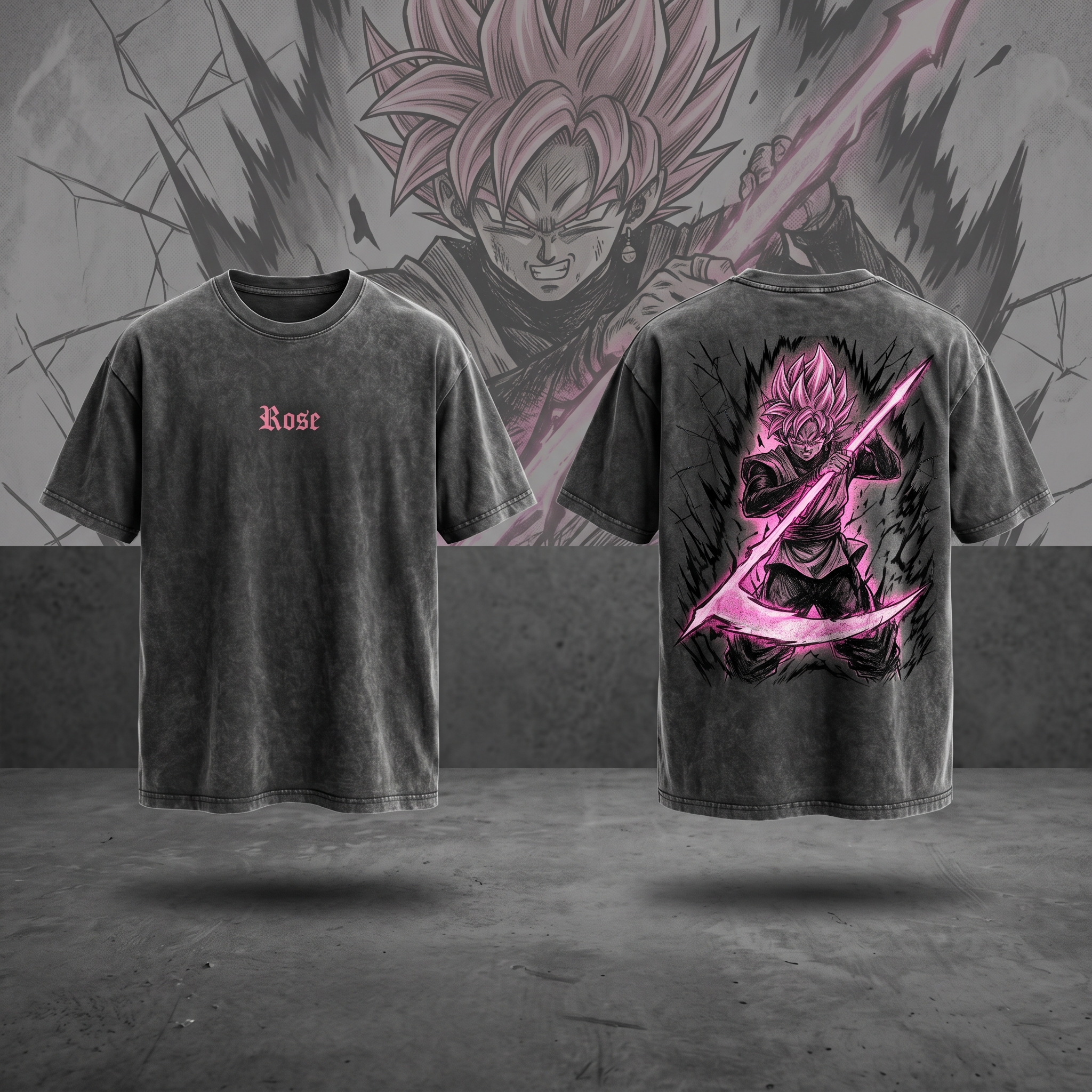 "Divine Scythe" Gothic Rose Heavyweight Oversized Tee
