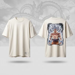 "Mastered Instinct" Cyber-Framed Heavyweight Cream Tee